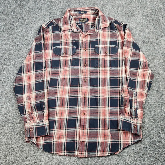 Pendleton Other - Pendleton Shirt‎ Mens Large Red Navy Plaid Bridger Cotton Wool Flannel Button
